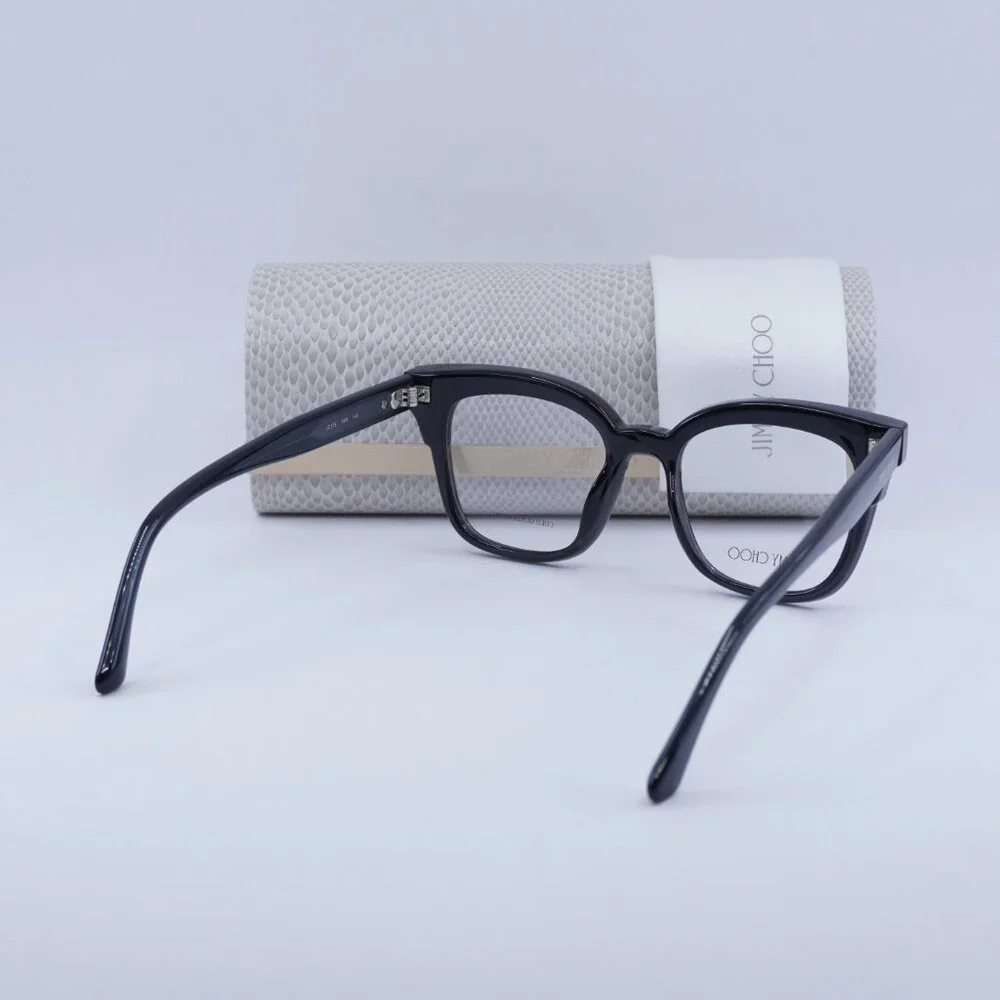 Jimmy Choo JC176 018R 00 Cat Eye Eyeglasses - Dark Gray Glittergy 49mm